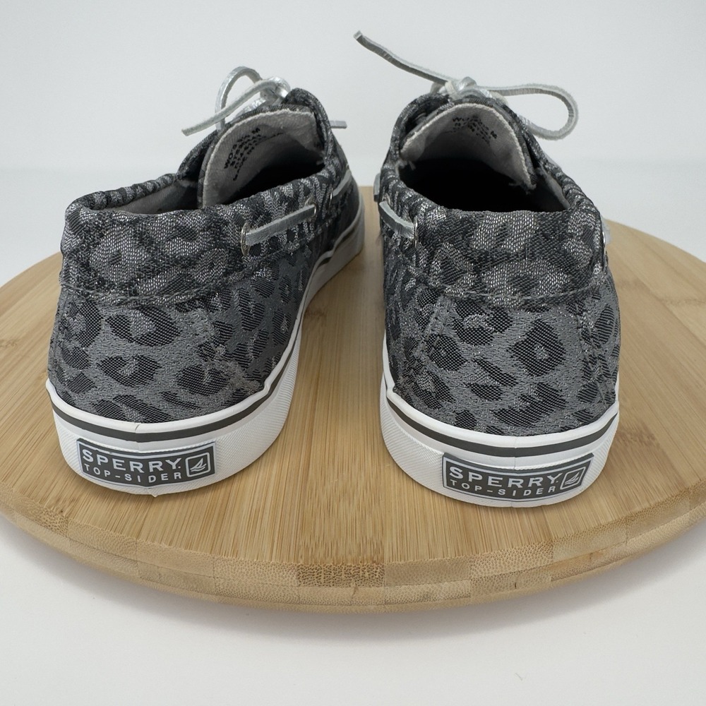 Sperry Top-Sider Shoes Womens Size 9.5 Gray Leopard Print Boat Shoe Flats - Picture 7 of 10